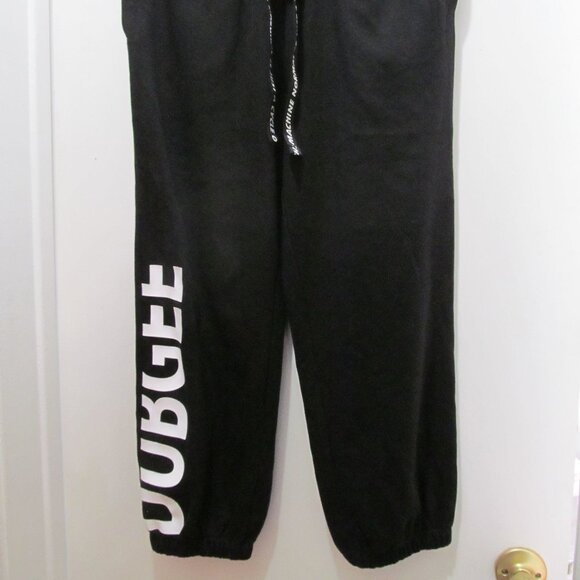 NWT DUBGEE by Whoopi Sweatpants Black & White Joggers w Drawstring Size Small - Picture 3 of 12